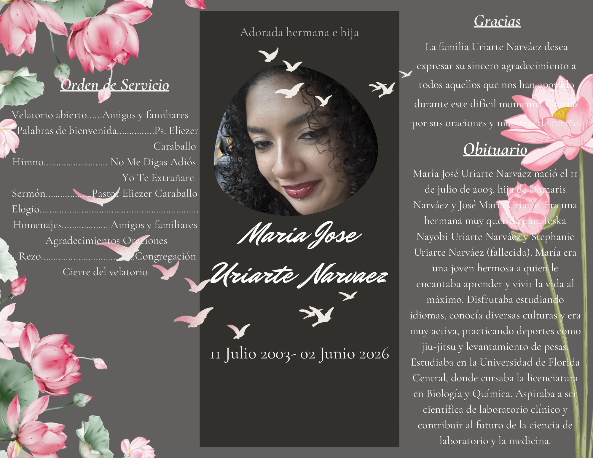 Programa del servicio de María José